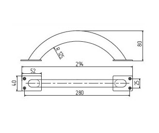 Ручка дверная А-280 (РД-280) без покрытия