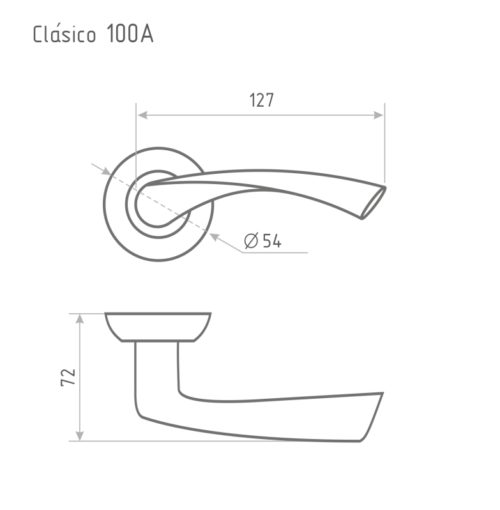 Н-М  Ручка дверная 100А АL (матовый никель)