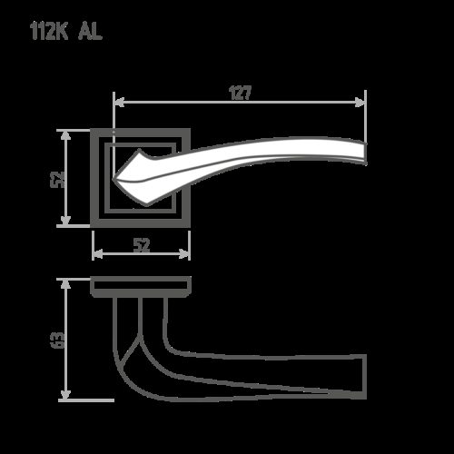 Н-М  Ручка дверная 112K AL (графит)