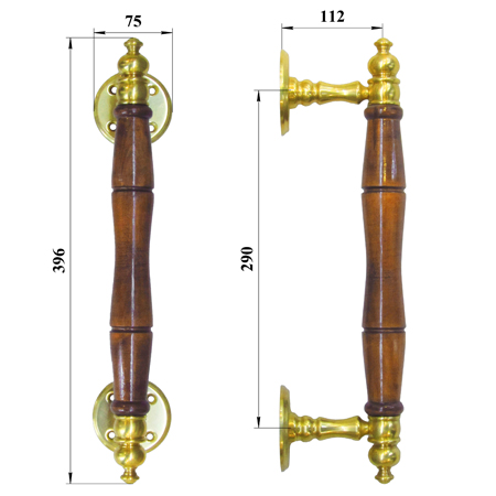 Ручка парадная деревянная ПД-1 (310мм)
