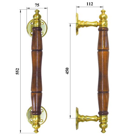 Ручка парадная деревянная ПД-1 (450мм)
