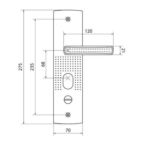 Аллюр  Ручка РН-А222-1 (универсальная) с подсветкой для кит.мет.дверей (правая)