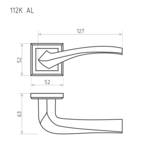Н-М  Ручка дверная 112K AL (матовый никель)