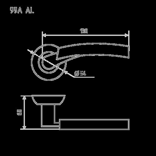 Н-М  Ручка дверная 99A AL (старая бронза)
