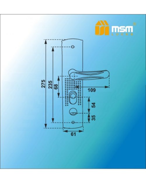 MSM Ручки для китайских дверей (автомат/правая) KT4G-AR AB (бронза)