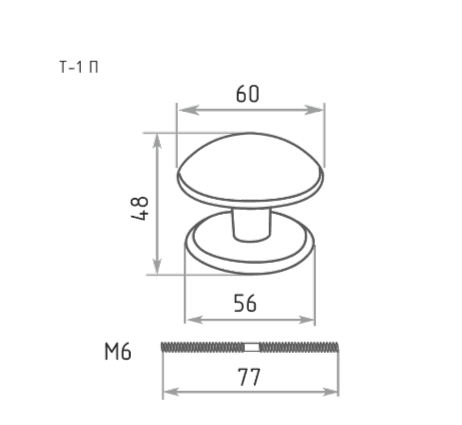 Ручка-кнопка РК-1 П (ст.медь) г.Нытва