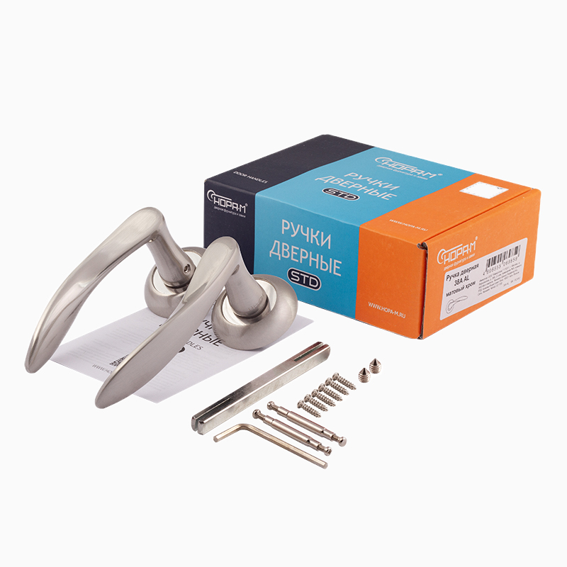 Н-М Ручка дверная 38A AL (матовый никель) Н-М Ручка дверная 38A AL (матовый никель)