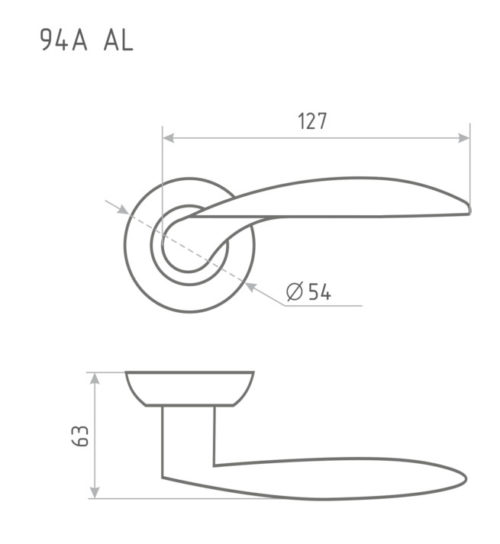 Н-М  Ручка дверная 94A АL (матовый хром)