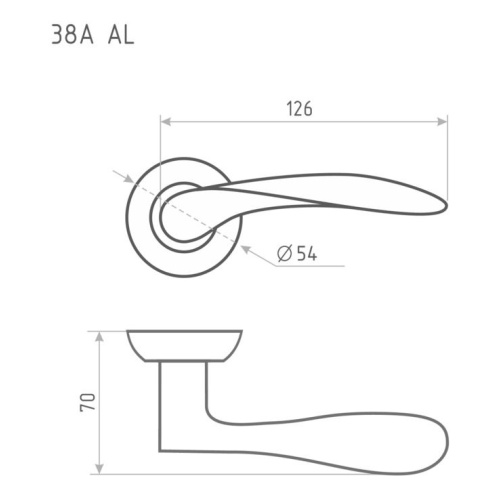 Н-М  Ручка дверная 38A АL (золото)