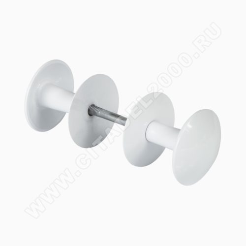 Ручка-кнопка РК2-1 (белая) алюминий