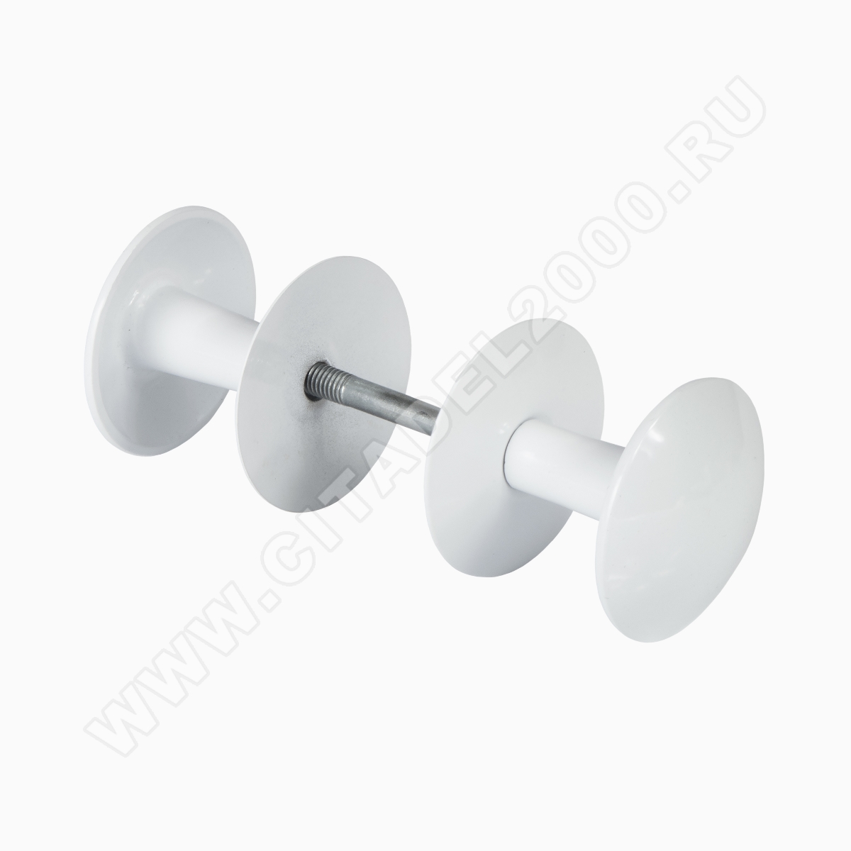 Ручка-кнопка РК2-1 (белая) алюминий Ручка-кнопка РК2-1 (белая) алюминий