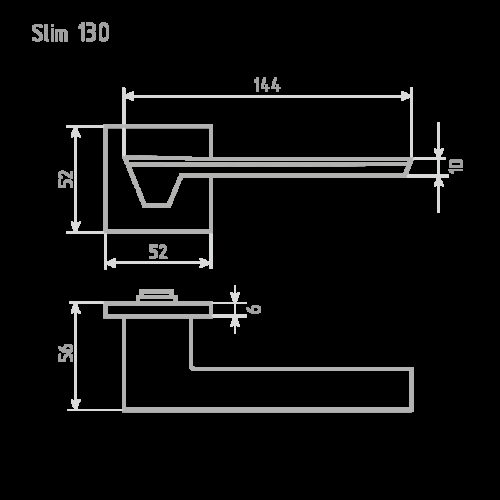 Н-М  Ручка дверная Slim 130К (графит)