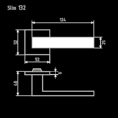 Н-М  Ручка дверная Slim 132К (хром)