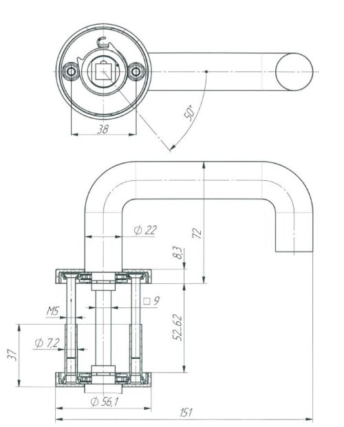 Ручка  Зенит  РФ4.72 (Н3.72) (чёрный) г.Димитровград