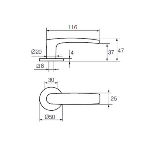 Ручка дверная 16/006 СР (хром)