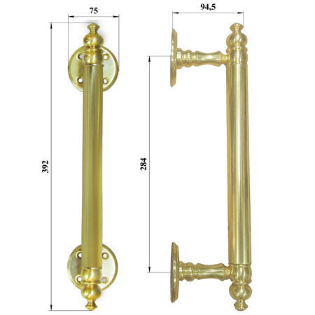 Ручка парадная ПЛ-1 (391х75х105)
