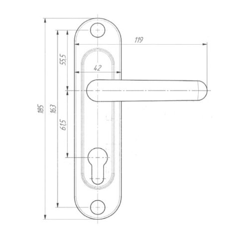Ручка  Зенит  РФ1-60.02 (комп. 2 шт.) (хром) г.Димитровград