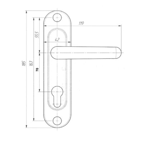 Ручка  Зенит  РФ1-70.02 (комп. 2 шт.) (хром) г.Димитровград