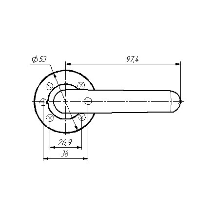 Ручка  Зенит  РФ4.21 (комп. 2 шт.) (серебро) г.Димитровград