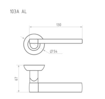 Н-М  Ручка дверная 103A AL (золото)