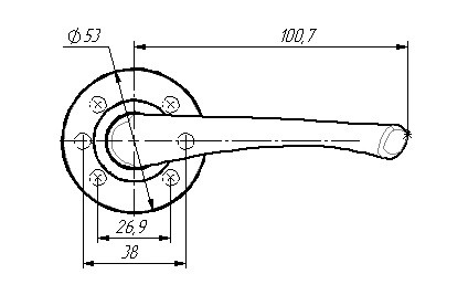 Ручка  Зенит  РФ4.20 (комп. 2 шт.) (серебро) г.Димитровград