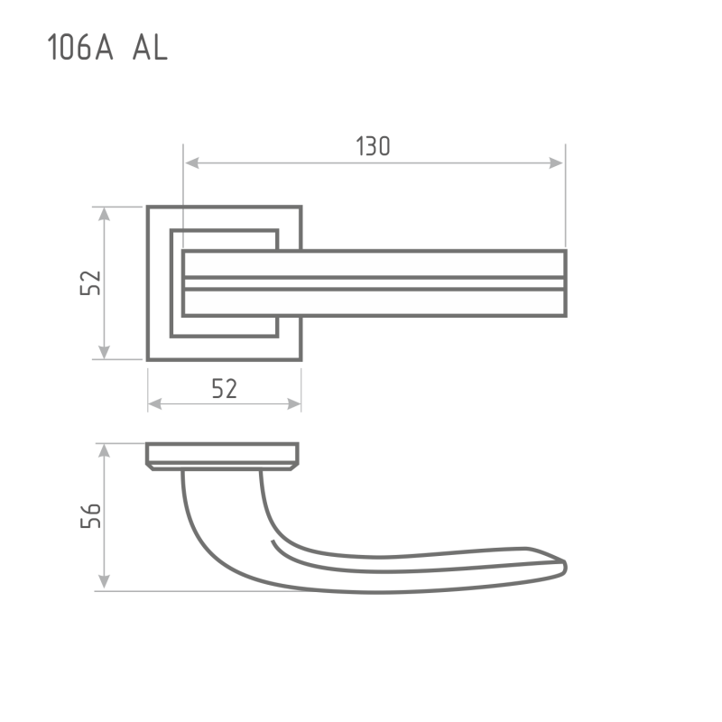 Н-М Ручка дверная 106K AL (матовый никель) Н-М Ручка дверная 106K AL (матовый никель)
