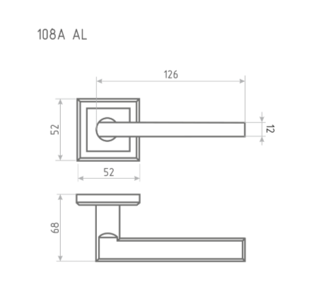 Н-М  Ручка дверная 108K AL (хром)