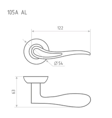 Н-М  Ручка дверная 105A AL (золото)