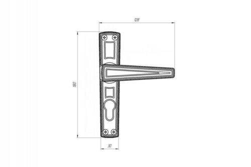 Ручка  Зенит  РФ1-55.01 (комп. 2 шт.) (никель) г.Димитровград
