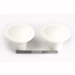 Ручка-скоба РС-110 с пластиковой накладкой (белая с коричневой накладкой)