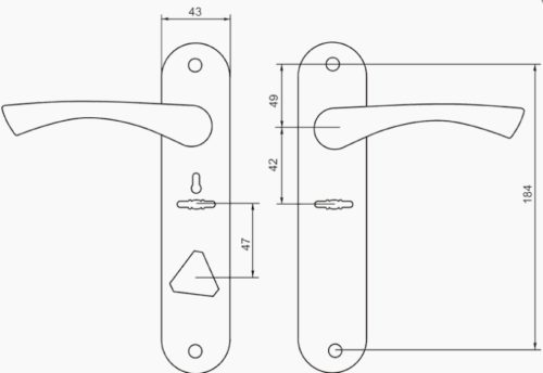 Комплект ручек-1 для 9-6 КЛ 70141 (золото) (правая) г.Рязань (42 м/о)