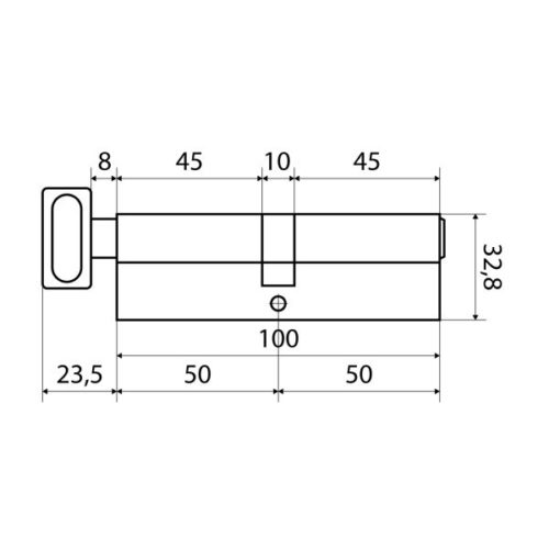 Стандарт  Цилиндровый механизм MAX 100 (50х50В) SN 5 кл.перфо ключ/верт.