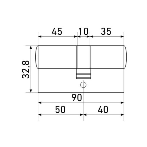 Стандарт  Цилиндровый механизм MAX 90 (40х50) SN 5 кл.перфо ключ/ключ