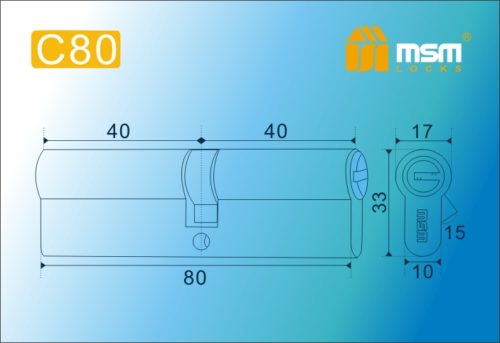 MSM Цилиндр перф. ключ-ключ , C 80 mm SN
