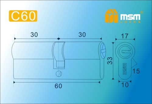 MSM Цилиндр перф. ключ-ключ , C 60 mm PB