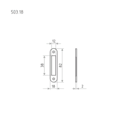 Н-М  Ответная планка 503.18 (хром) (82мм)