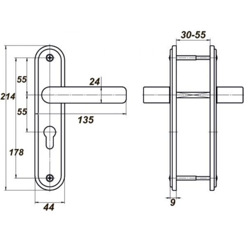 Комплект ручек-2 для 4-31, 4-32 70096 (медь) г.Рязань (55мм)