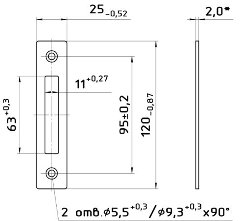 Ответная планка ЗВ8 01.002  Меттэм