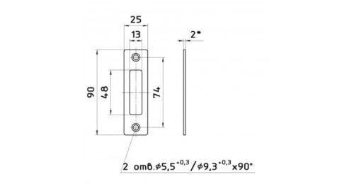 Ответная планка ЗВ8 52.002 (к замкам ЗВ8.852)  Меттэм