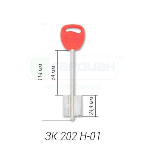 Заготовка ключа ЗК 202 Н-01 (к замкам 20-й серии, длинный) Гардиан