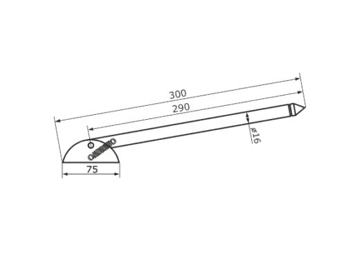 Упор воротный 300 мм (чёрный)