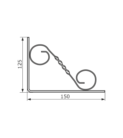 Кронштейн фигурный 150х125 мод.3 (белый)