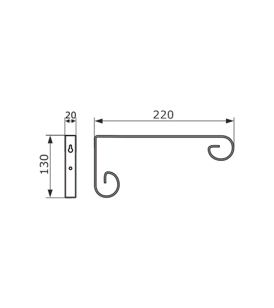 Кронштейн для кашпо мод. 1 (22 см) черный