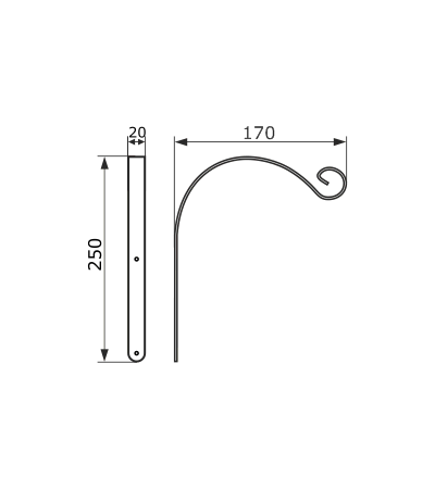 Кронштейн для кашпо мод. 2 (17 см) черный