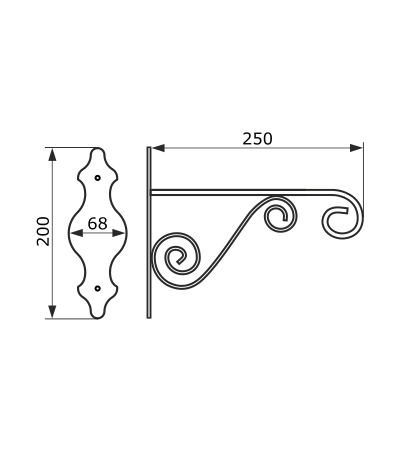 Кронштейн для кашпо мод. 10 (25 см) черный