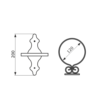 Кронштейн для кашпо мод. 13 (12 см) черный