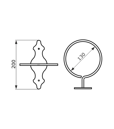 Кронштейн для кашпо мод. 12 (13 см) черный