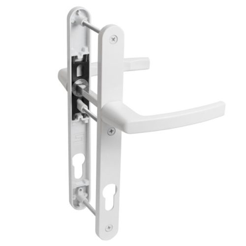 Булат  Комплект ручек для узкопрофильных дверей РФ 92.25.02.9016 УРАЛ (белый) с пружиной