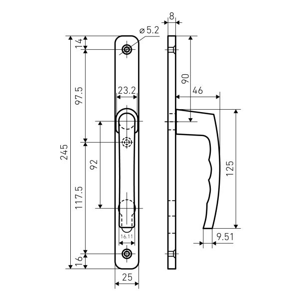 Булат Комплект ручек для узкопрофильных дверей РФ 92.25.02.9016 УРАЛ (белый) с пружиной Булат Комплект ручек для узкопрофильных дверей РФ 92.25.02.9016 УРАЛ (белый) с пружиной