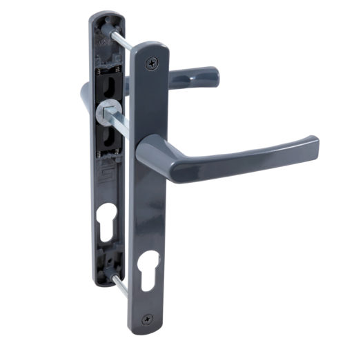 Булат  Комплект ручек для узкопрофильных дверей РФ 85.25.01.7024 УРАЛ (графит) с пружиной